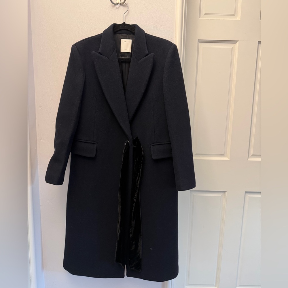 Sandro Black Wool Coat